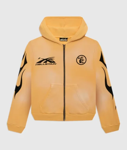 Hellstar Sports Zip-Up Hoodie Yellow